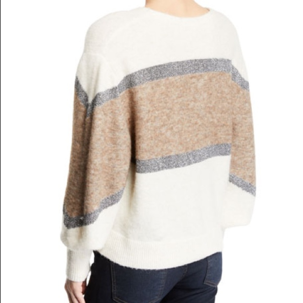 Veronica Beard Miley Colorblock Metallic Pullover Sweater - Picture 3 of 11